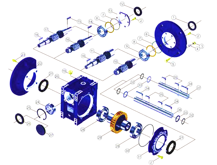 اجزای گیربکس حلزونی